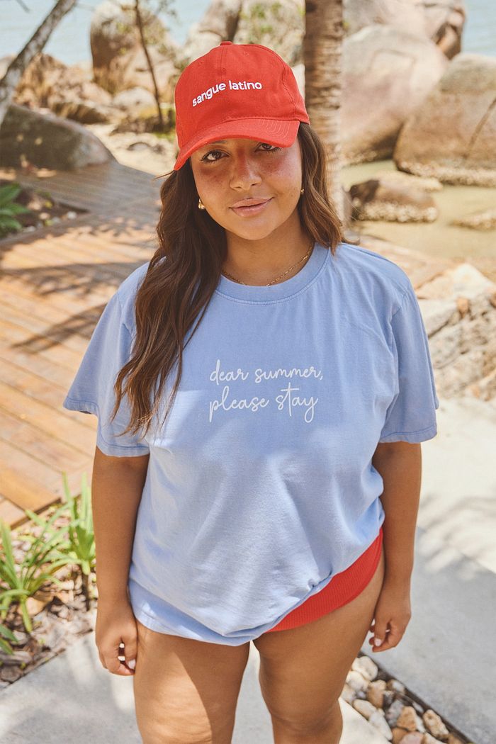 T-shirt Oversized Dear Summer Azul