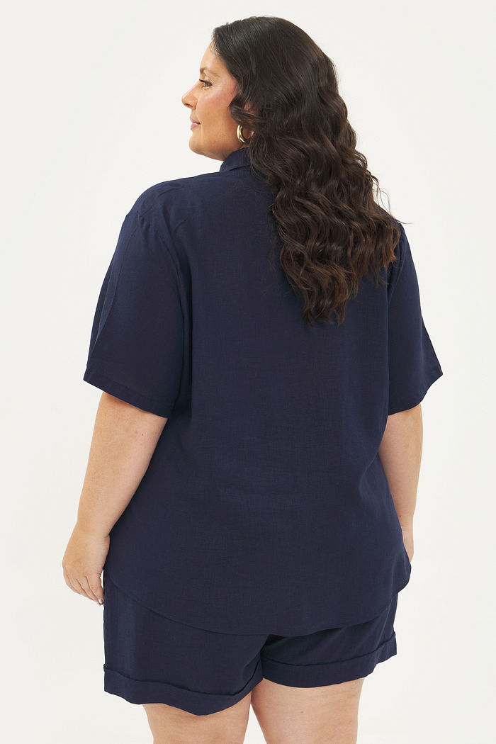 Camisa De Linho Manga Curta Heloísa Marinho