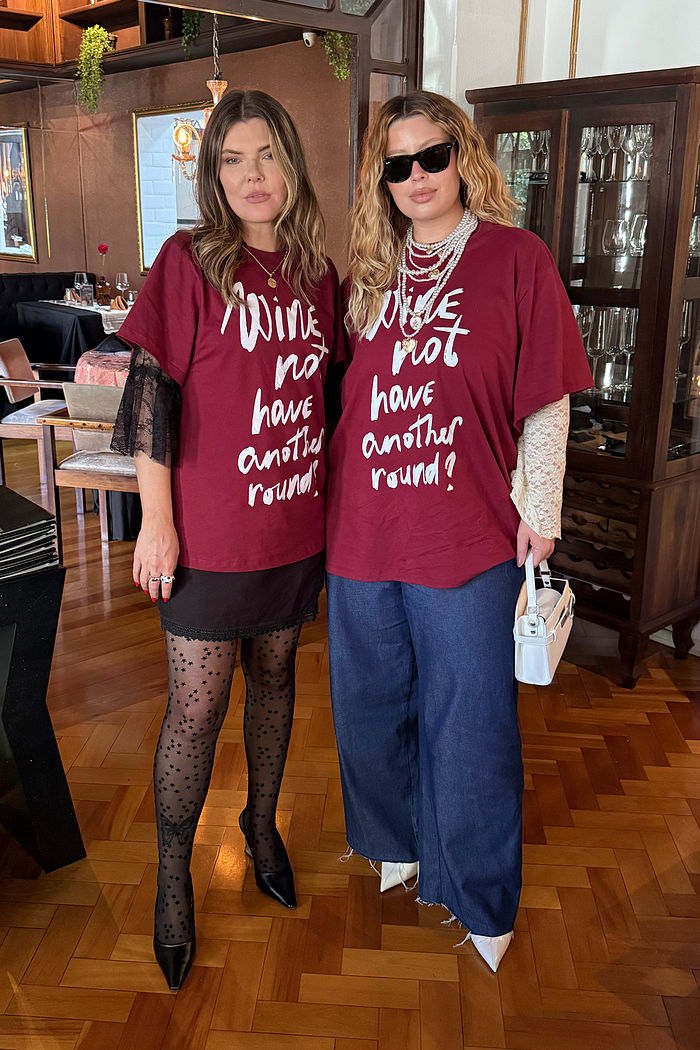 T-shirt De Algodão Wine Not Burgundy