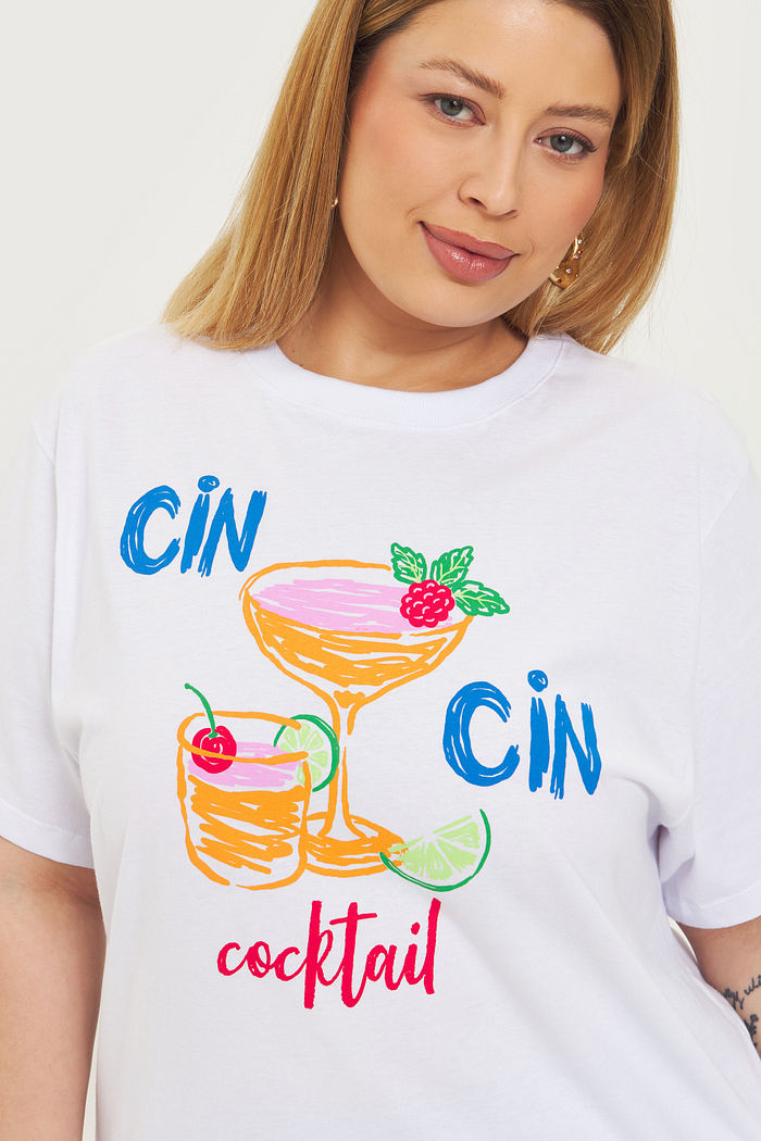T-shirt De Algodão Cin Cin Branco