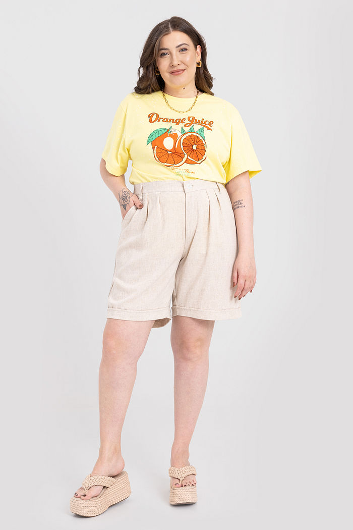 Bermuda Alfaiataria Linho Chloe Natural