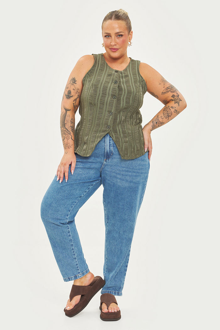 Colete Alongado Maria Verde