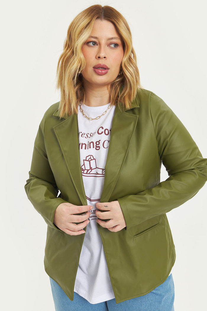 Blazer Alfaiataria P.U. Chica Verde Oliva