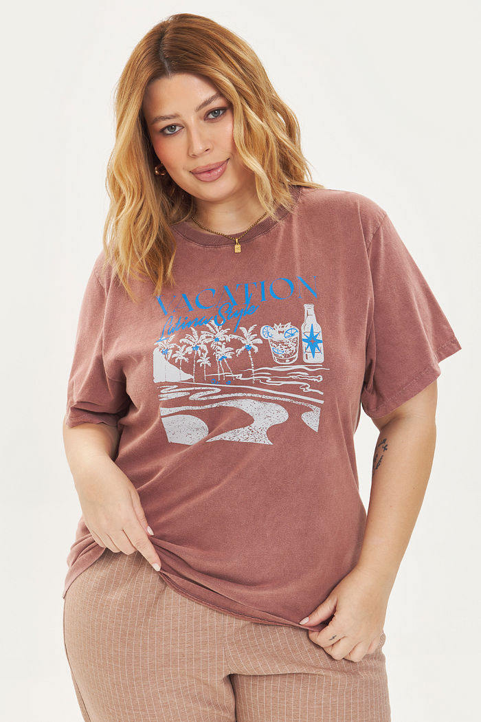 T-shirt Estonada Vacation Marrom