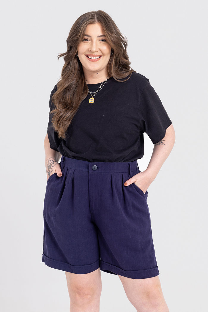 Bermuda Alfaiataria Linho Chloe Marinho