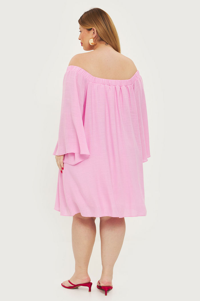 Vestido Ombro A Ombro Carolina Rosa