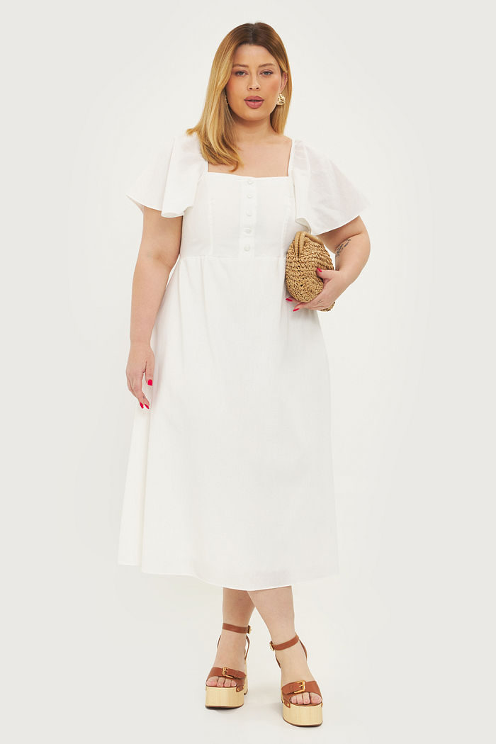 Vestido Midi Florença Off-White