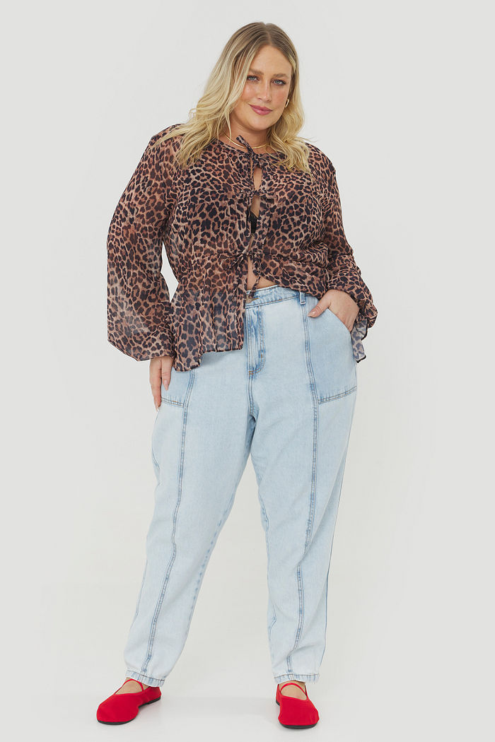 Calça Mom Zara Jeans Claro