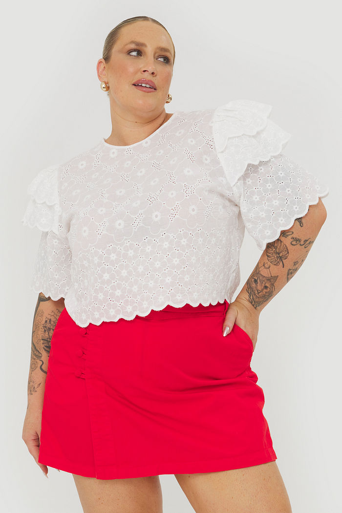 Blusa Cropped De Laise Olímpia Off-White