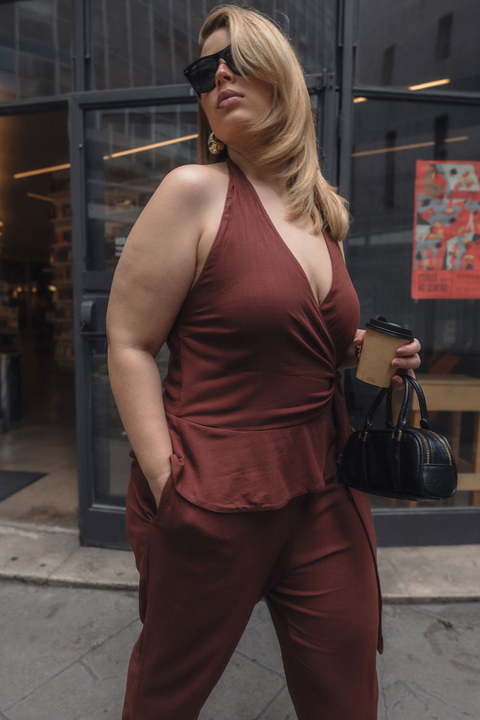 Macacão Reto Paloma Marrom