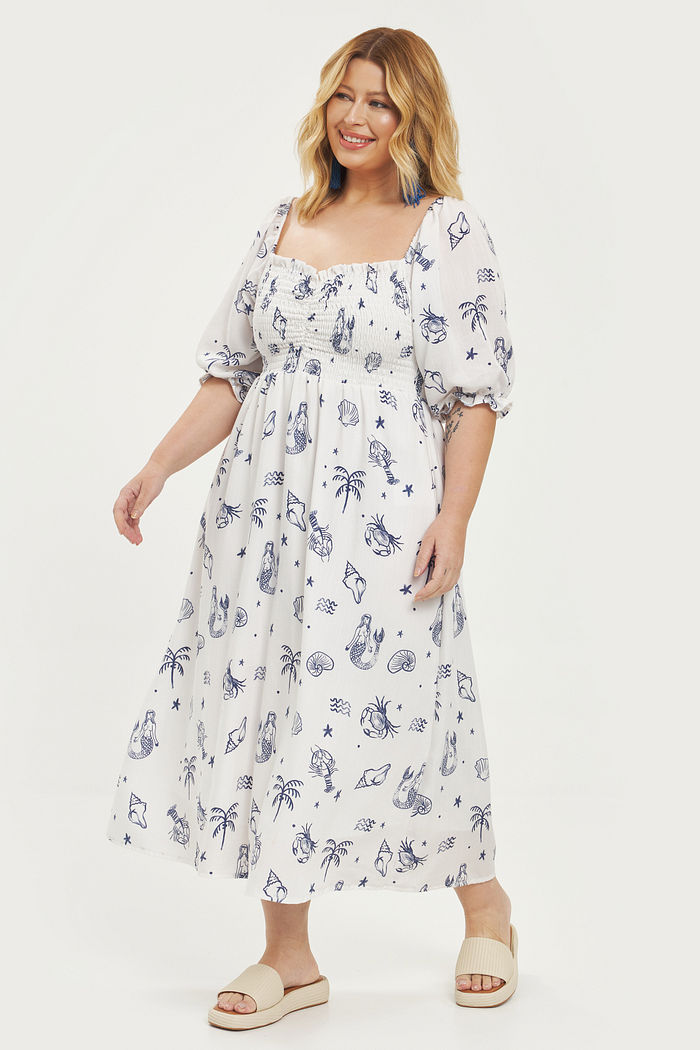 Vestido Midi Liocel Nápoles Estampado