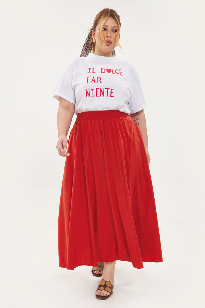 Saia Midi Chloe Tomate