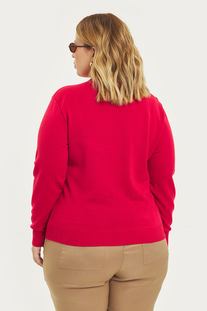 Blusa Manga Longa Tricô Alice  Vermelho