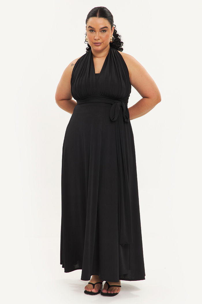 Vestido Com Amarração Glória Preto