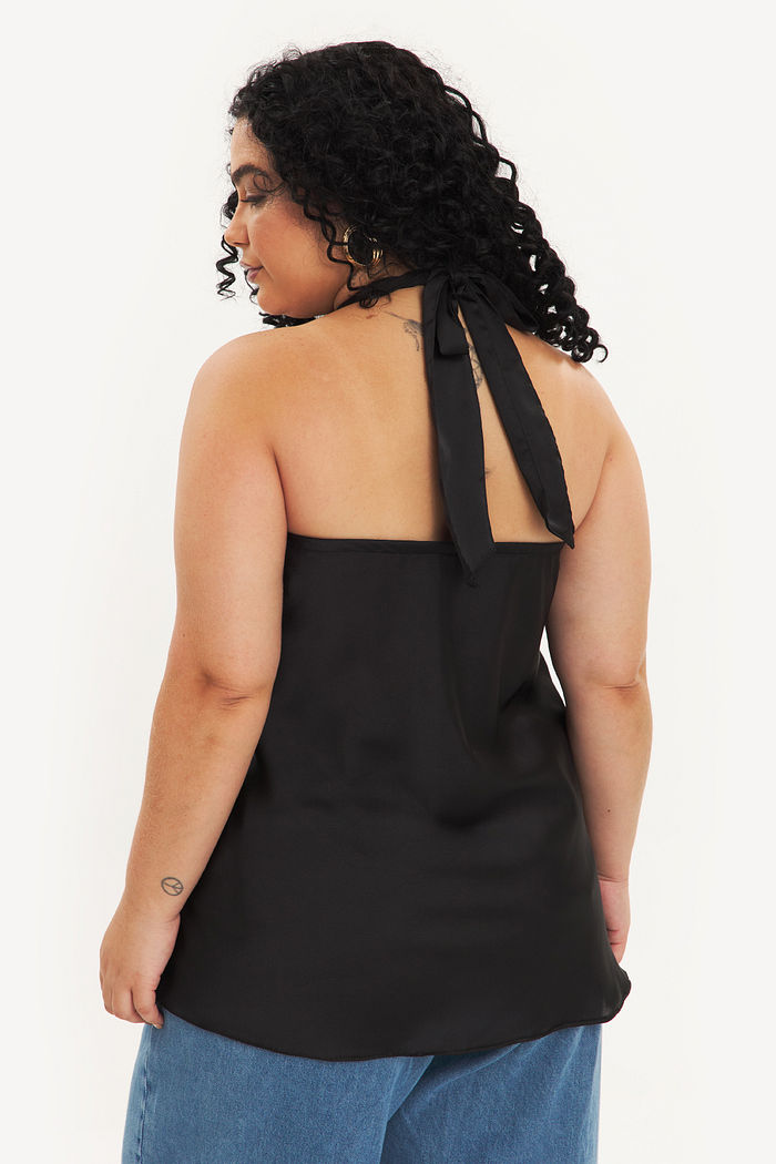 Blusa Gola Halter Gabriela Preto