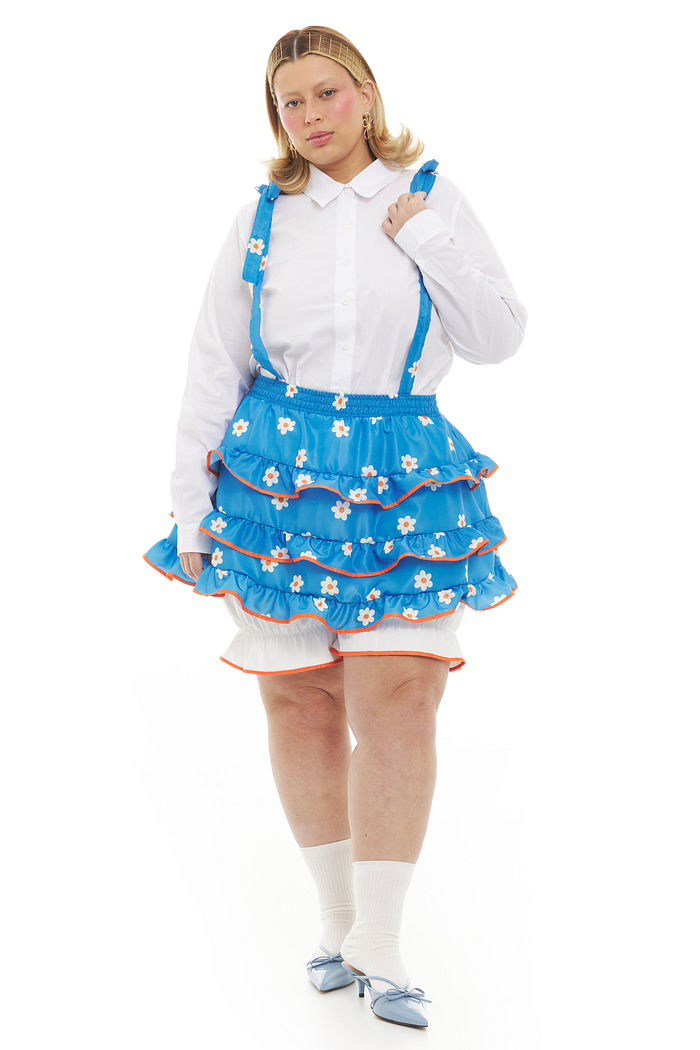 Saia Festa Junina Flor Do Sertão Azul