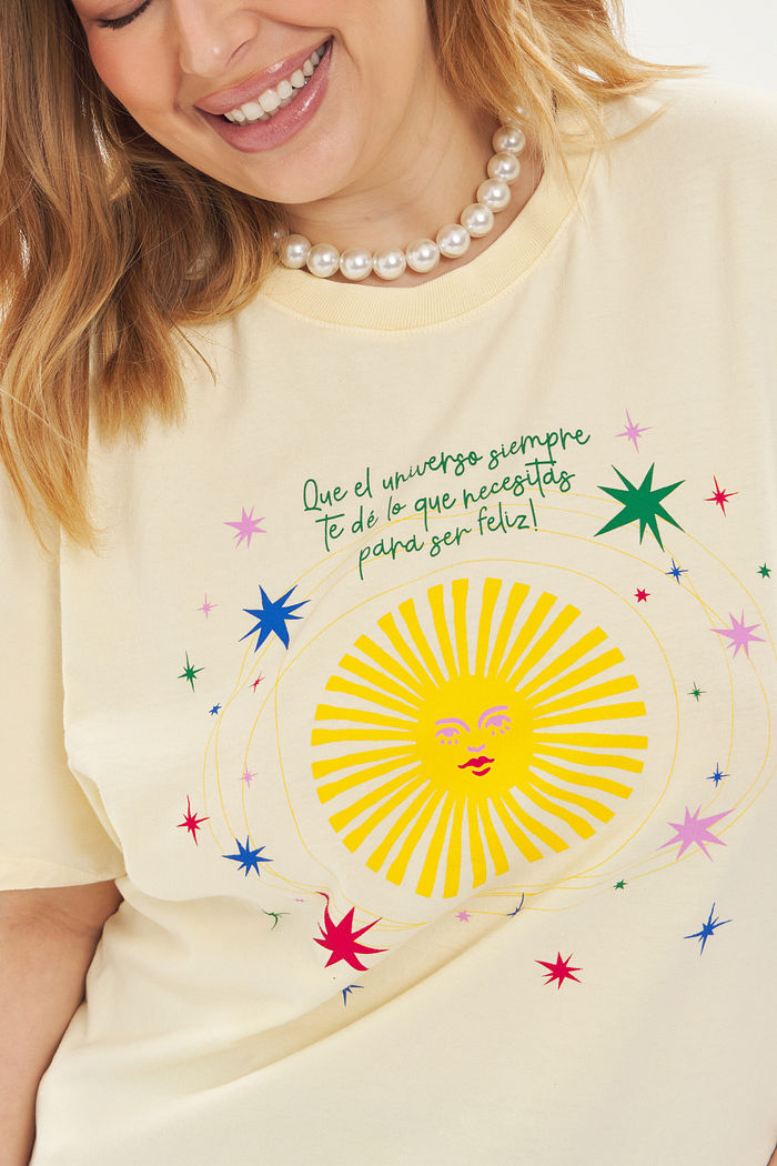 T-shirt Estonado Universo Amarelo