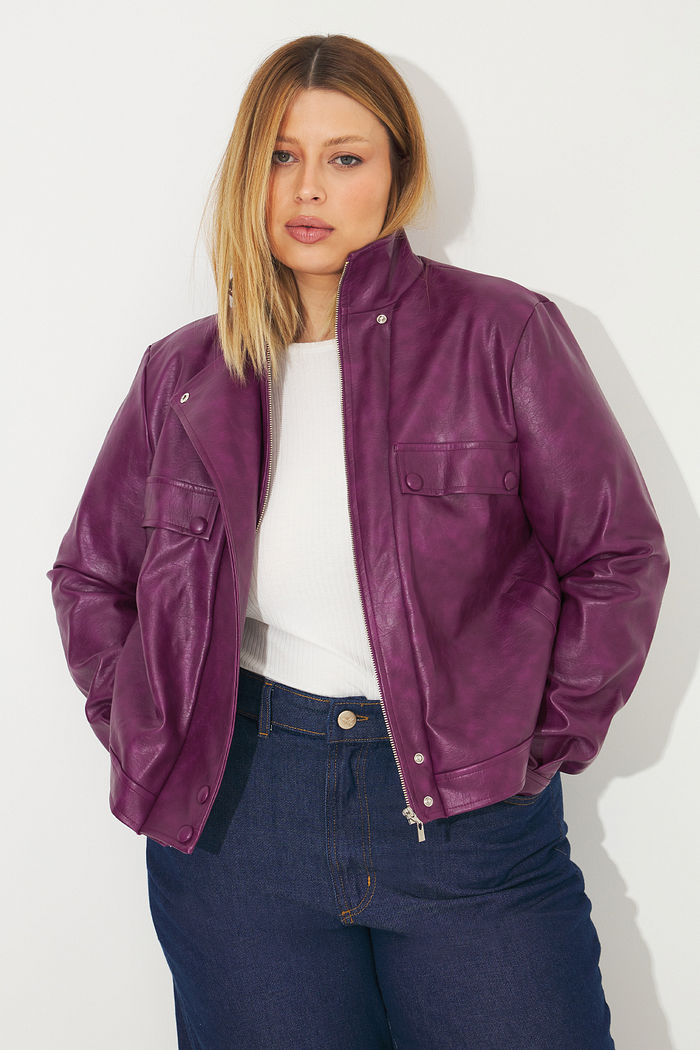 Jaqueta Bomber Leather Gal Vinho