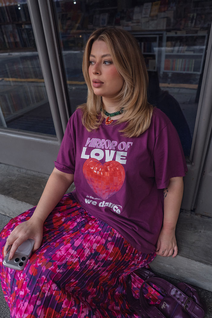 T-shirt De Algodão Mirror Of Love Vinho