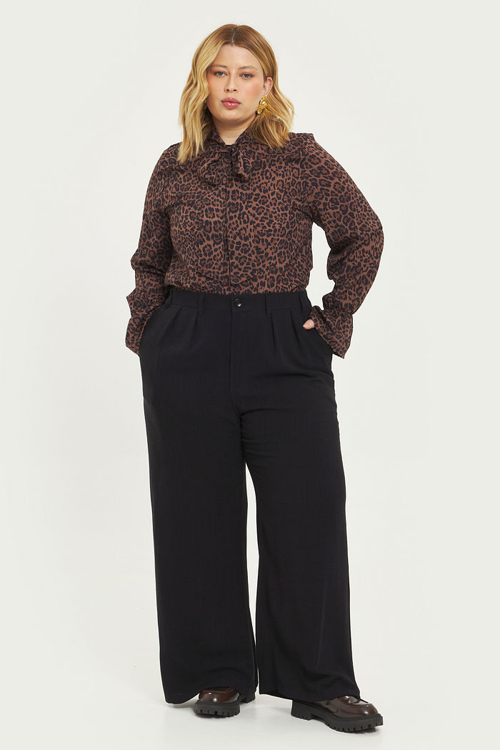Calça Alfaiataria Linho Donatella Preto