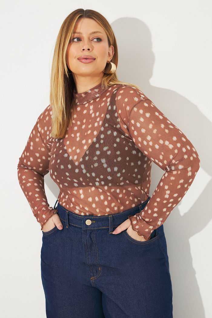 Blusa De Tule Zoey Deer Animal Print