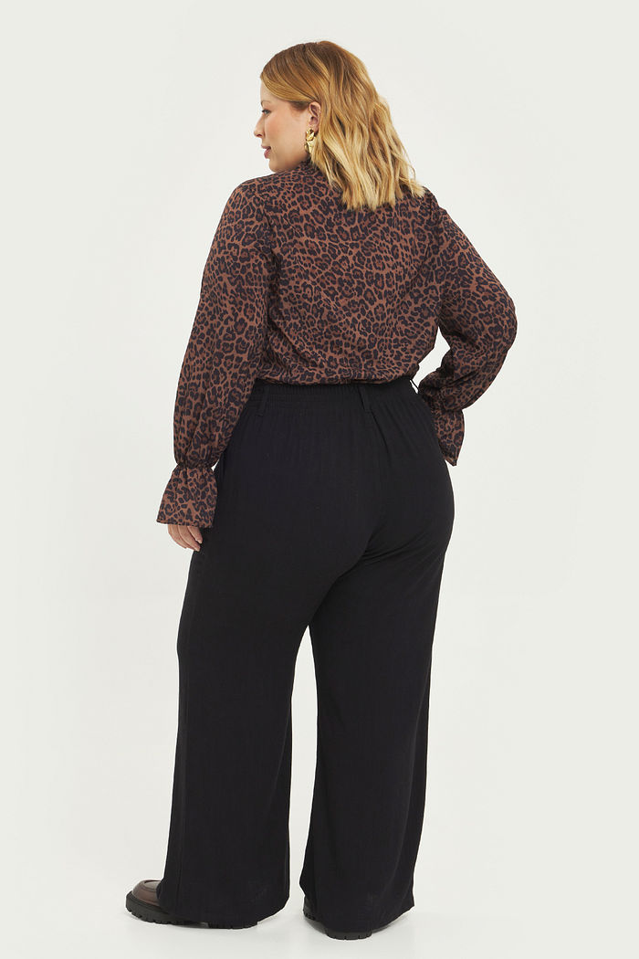 Calça Alfaiataria Linho Donatella Preto