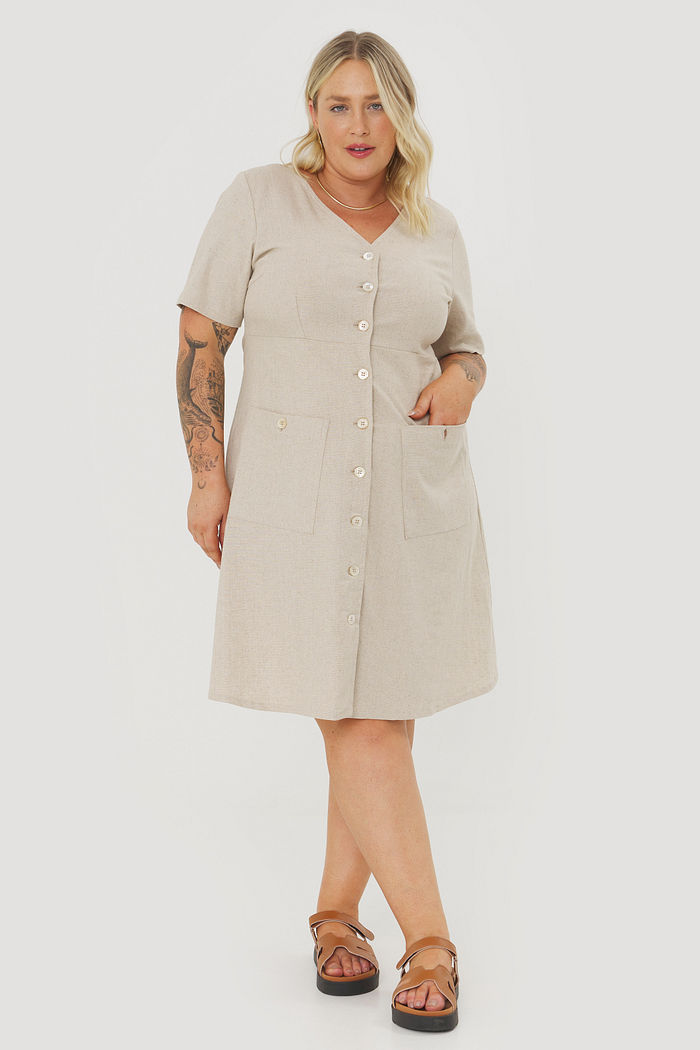 Vestido De Linho Tarsila Natural