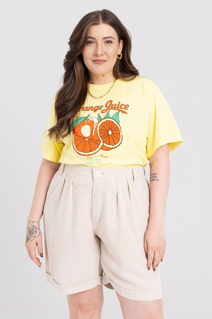 Bermuda Alfaiataria Linho Chloe Natural