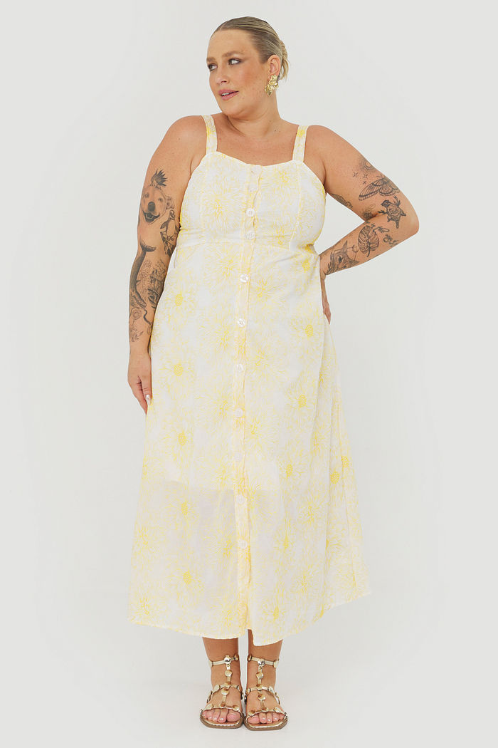 Vestido Midi Bordado Louise