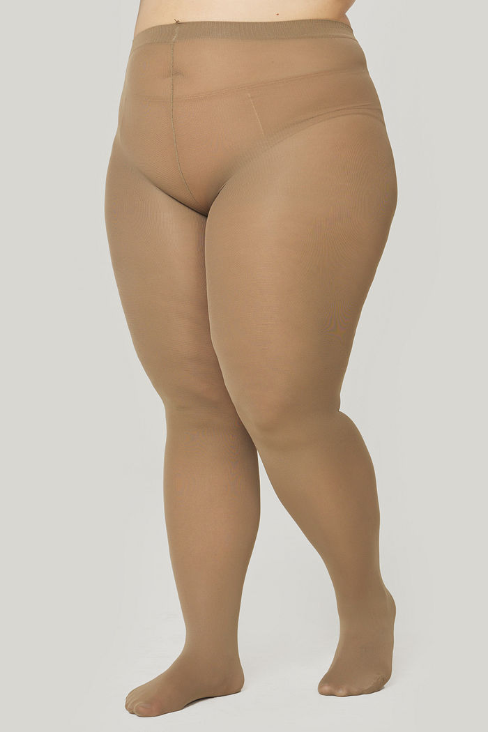 Meia Calça Plus Size Fio 80 Natural