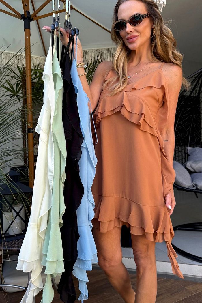 Vestido Chiffon Babados