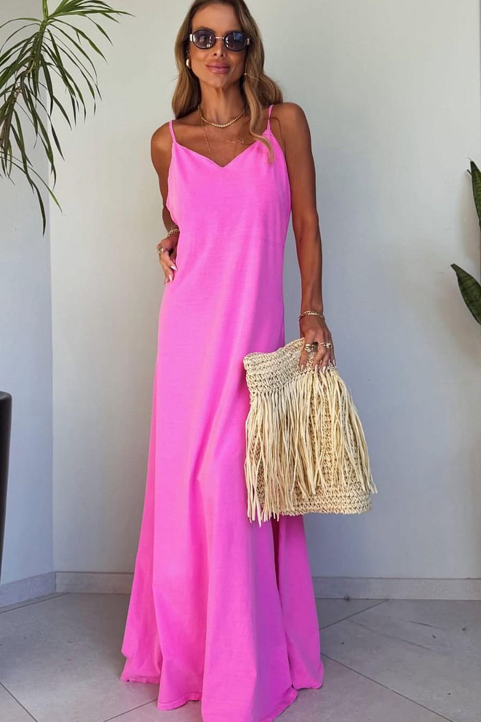 Vestido Longo Alças July Pink