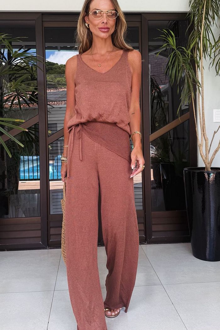 Conjunto Modal com Amarração na Cintura