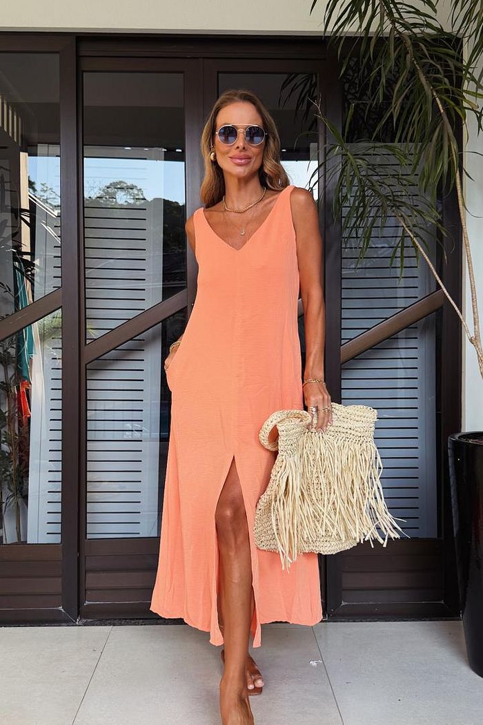 Vestido Midi Mahina Pessêgo