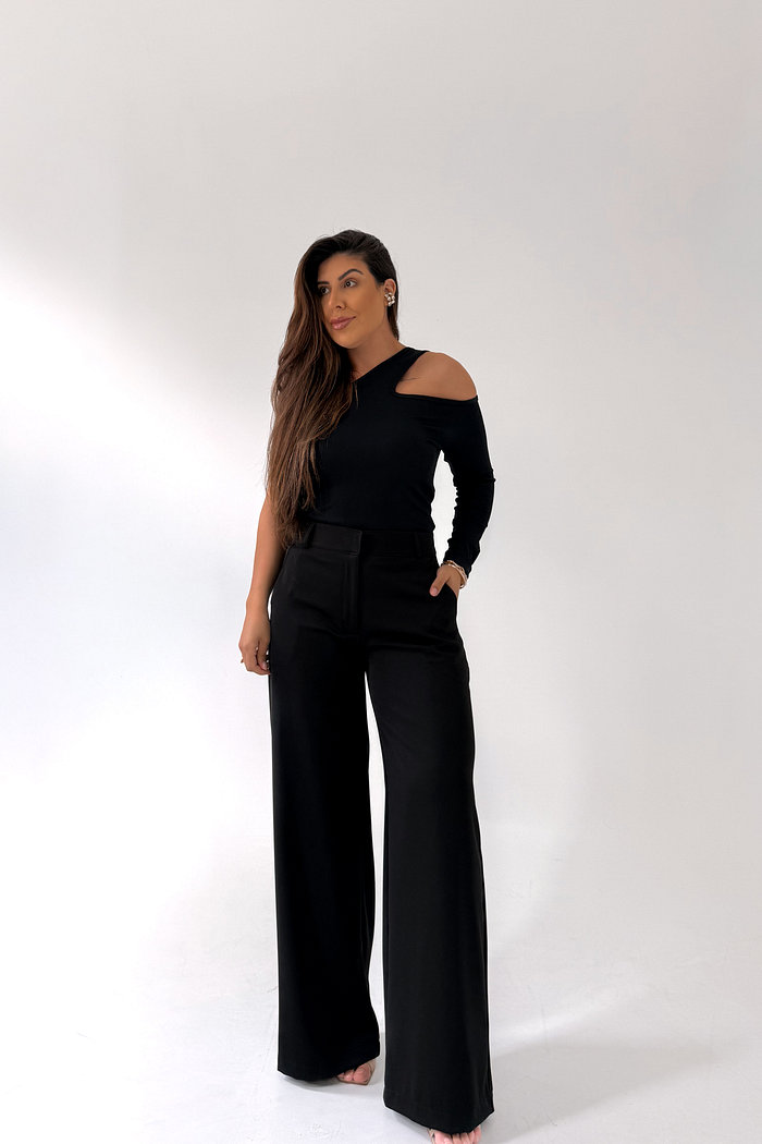 CALÇA PANTALONA EM ALFAIATARIA ELLIE