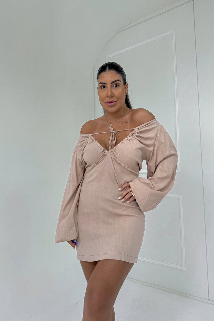 VESTIDO COM MANGAS BUFANTES CARMELA