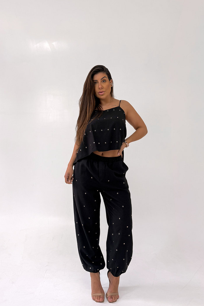 CALÇA JOGGER COM APLICAÇÕES ZAIA MY