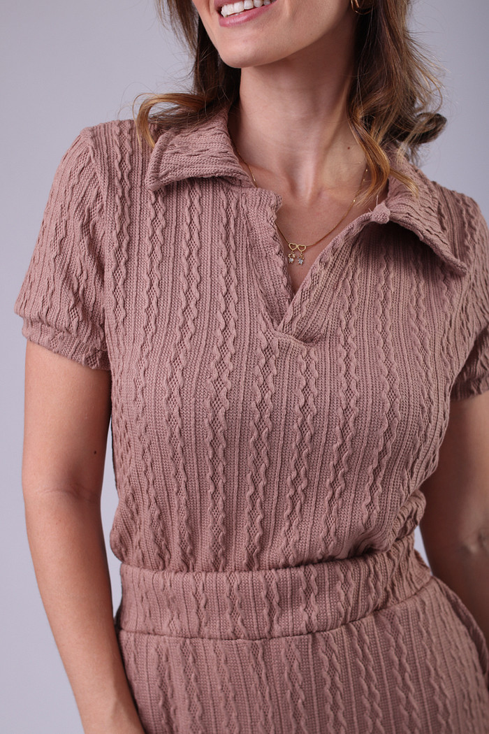 BLUSA POLO TRAMA NUDE