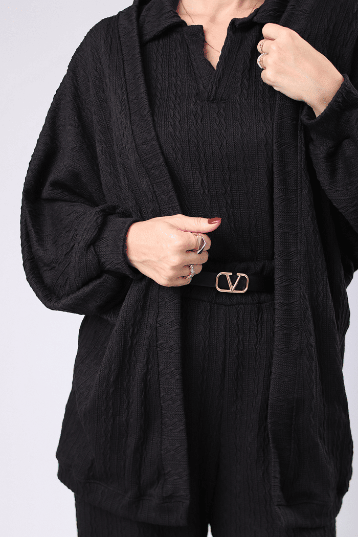 CARDIGAN TRAMA PRETO