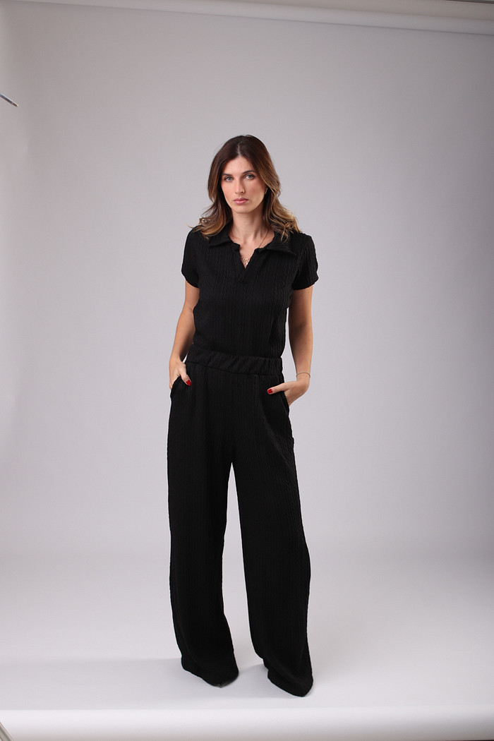 CONJUNTO POLO TRAMA PRETO