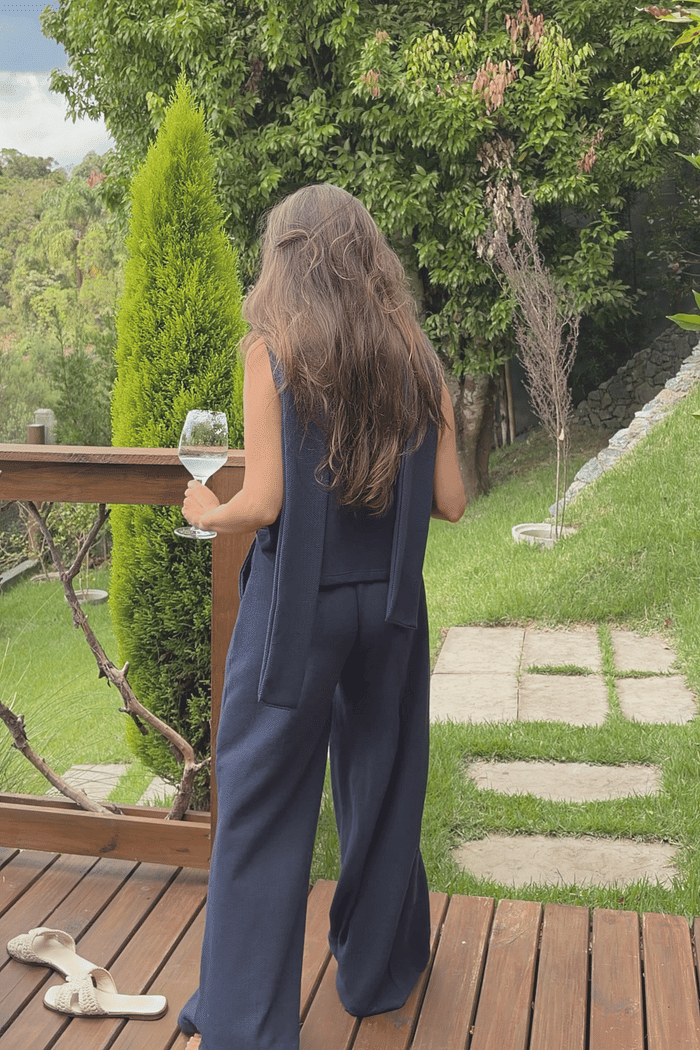 CONJUNTO PANNA MARINHO MIDNIGHT -  BLUSA + CALÇA