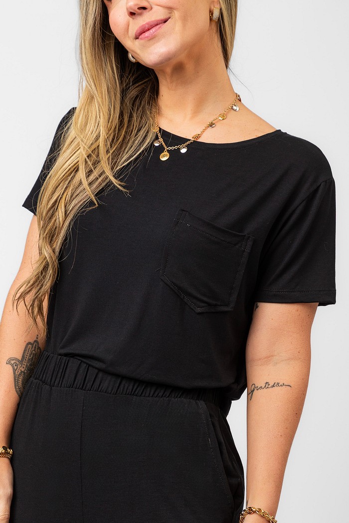 BLUSA EASY VISCOSE PRETO