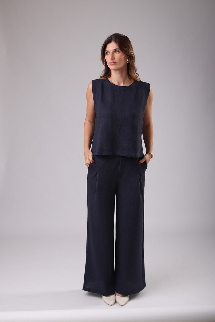 CONJUNTO PANNA MARINHO MIDNIGHT -  BLUSA + CALÇA