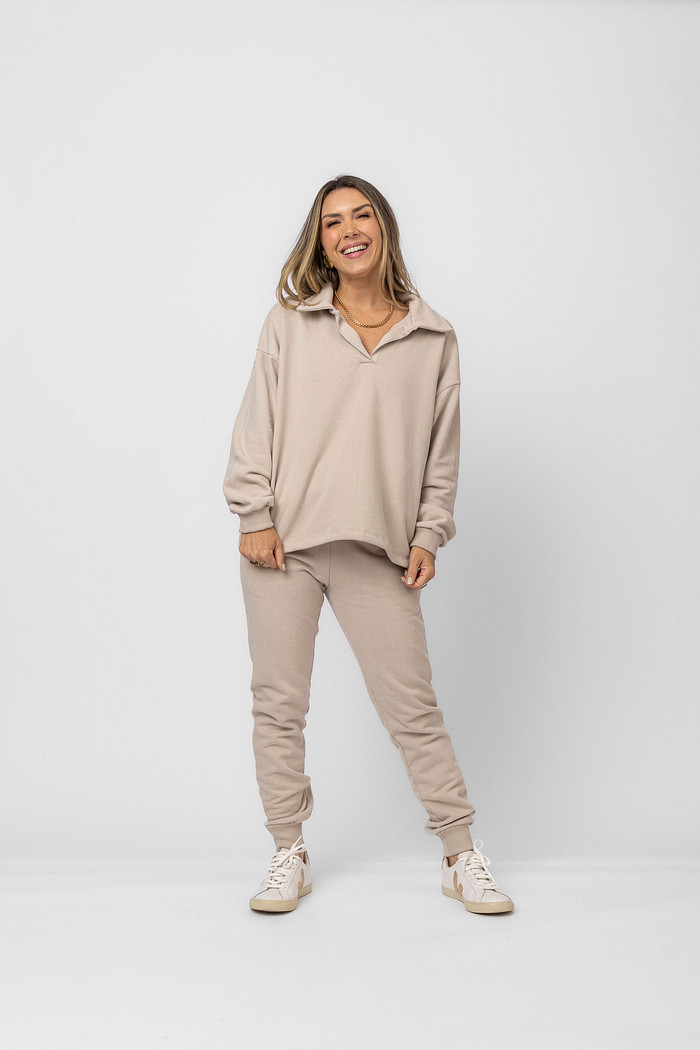 CALÇA BERLIM GELO - MOLETOM CAMURÇA TOUCH