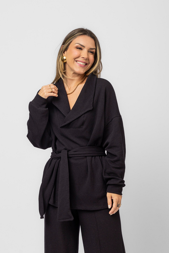 BLUSÃO BRETZEL PRETO