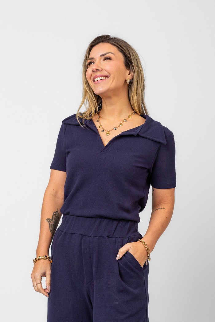 CONJUNTO POLO E CALÇA MILÃO AZUL NÁUTICO