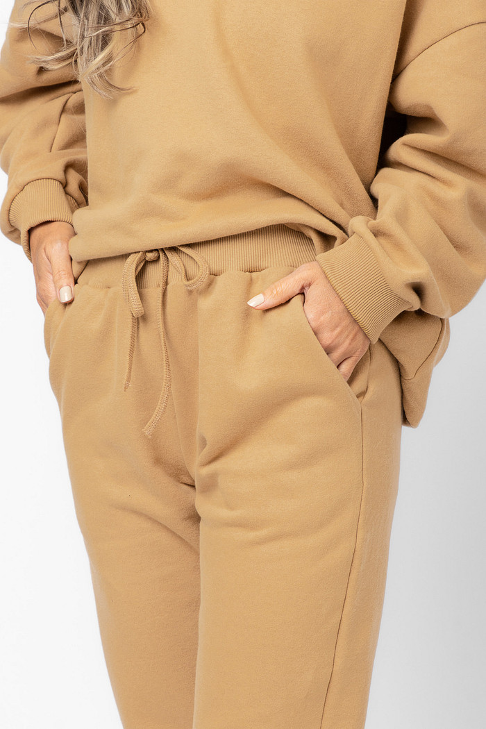 CALÇA BERLIM DOCE DE LEITE - MOLETOM CAMURÇA TOUCH