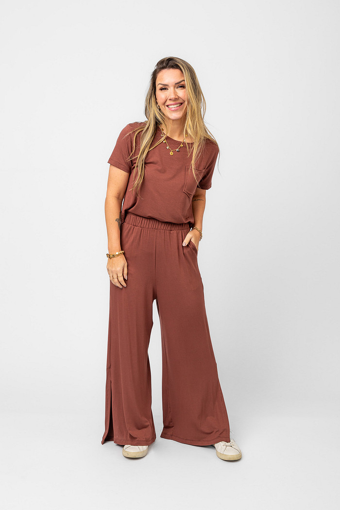 BLUSA EASY VISCOSE MARROM ROMEO