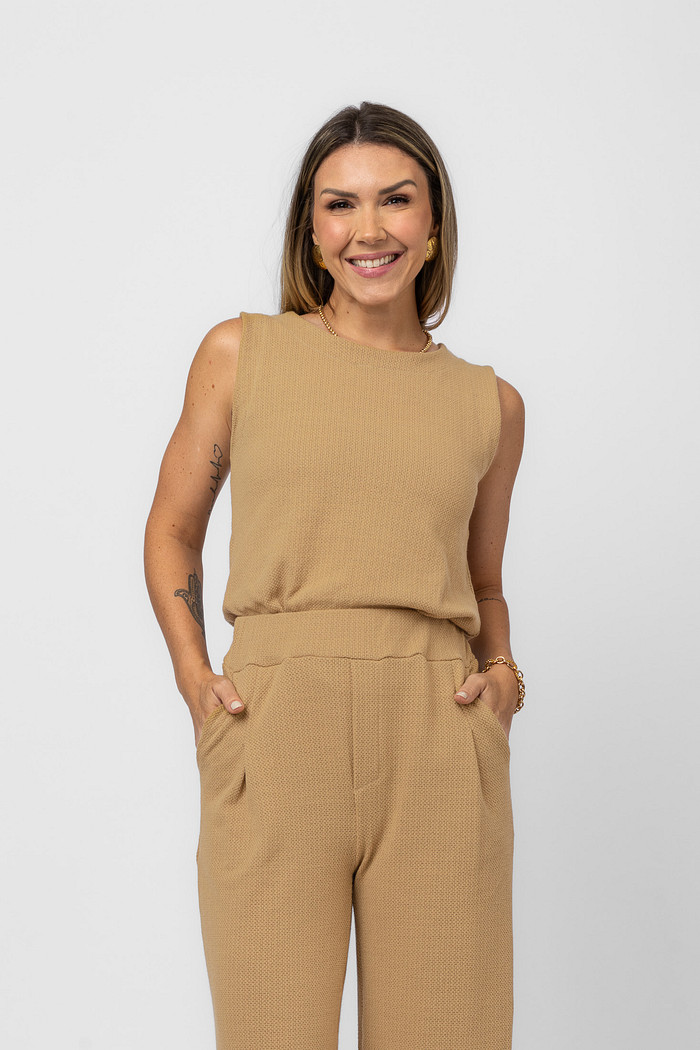 CONJUNTO PANNA DOCE DE LEITE -  BLUSA + CALÇA