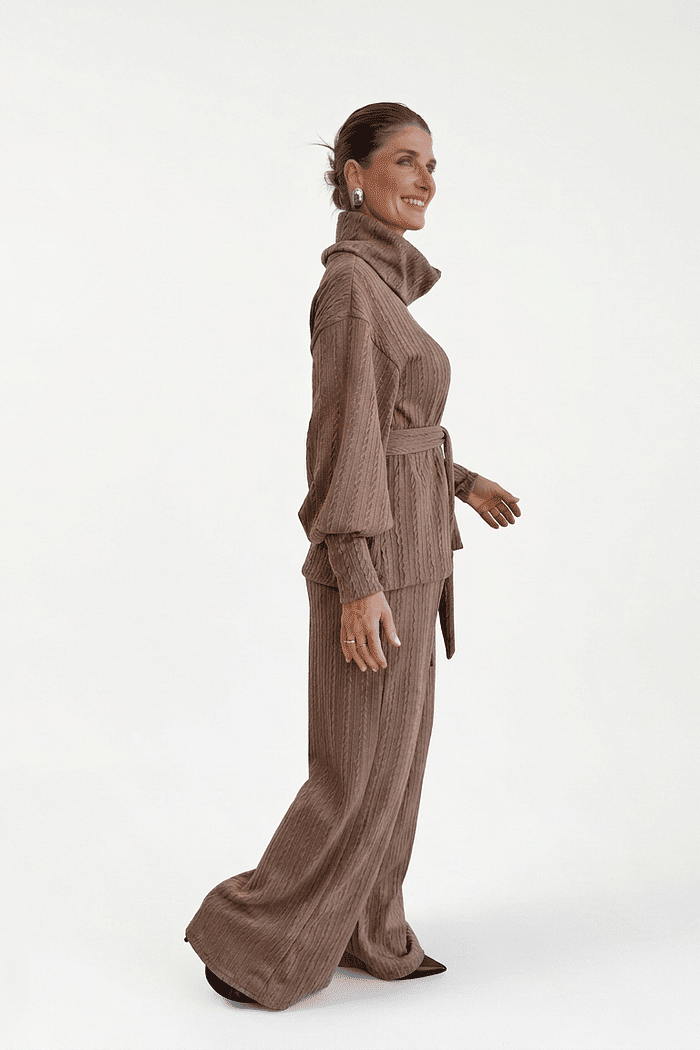 BLUSÃO GOLA ALTA TRAMA NUDE